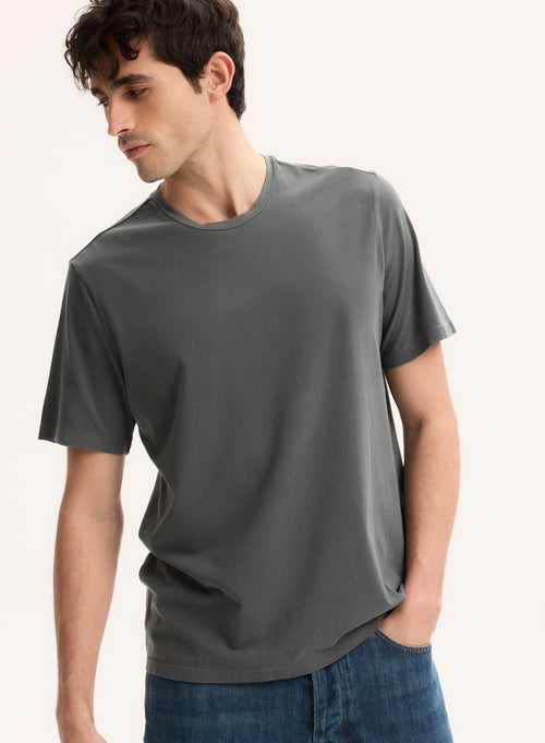 Blue Round Neck Long Sleeve T-shirt - MAJESTIC FILATURES