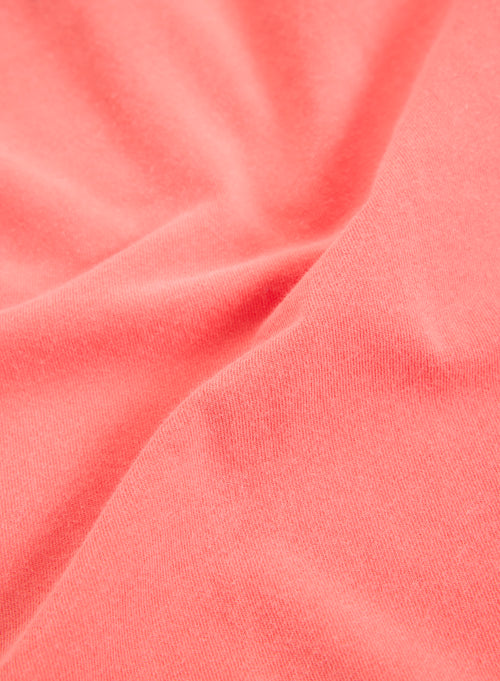 Orangefarbenes Kurzarm-T-Shirt mit Rundhalsausschnitt aus Bio-Baumwolle / Elasthan - MAJESTIC FILATURES