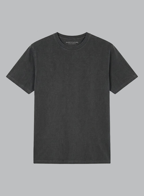 T-Shirt mit Rundhalsausschnitt und kurzen Ärmeln aus Bio-Baumwolle / Elasthan in Meise - MAJESTIC FILATURES