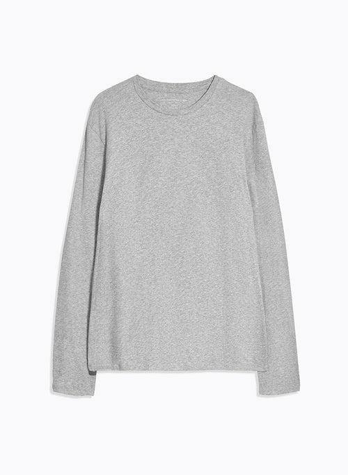 T-shirt Gris Col Rond Manches Longues en Coton organique / Elasthanne - MAJESTIC FILATURES