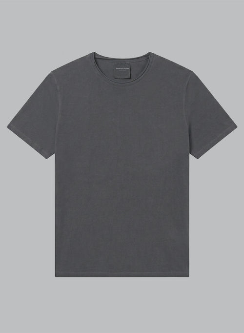 Camiseta negra de cuello redondo y manga corta de algodón orgánico / elastano - MAJESTIC FILATURES