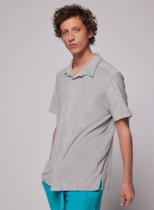 Short-sleeved V-neck T-shirt in Cotton / Elastane - MAJESTIC FILATURES