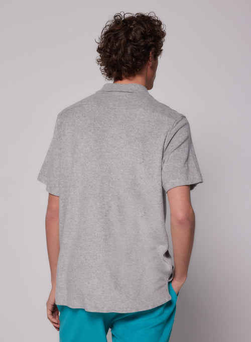 Short-sleeved V-neck T-shirt in Cotton / Elastane - MAJESTIC FILATURES