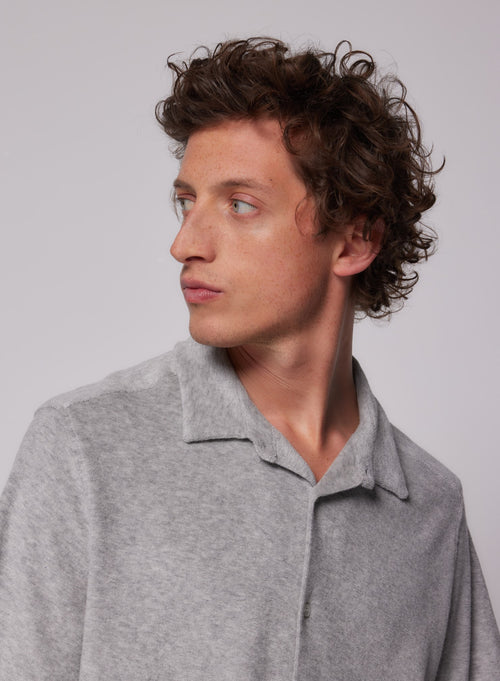 Short-sleeved V-neck T-shirt in Cotton / Elastane - MAJESTIC FILATURES
