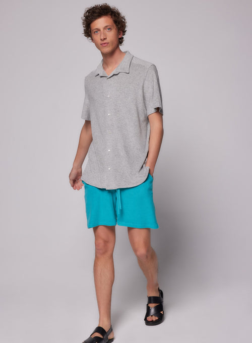 Short-sleeved V-neck T-shirt in Cotton / Elastane - MAJESTIC FILATURES