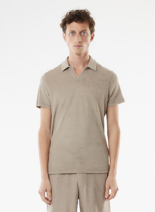 Polo Beige Manches Courtes en Coton organique, Modal - MAJESTIC FILATURES