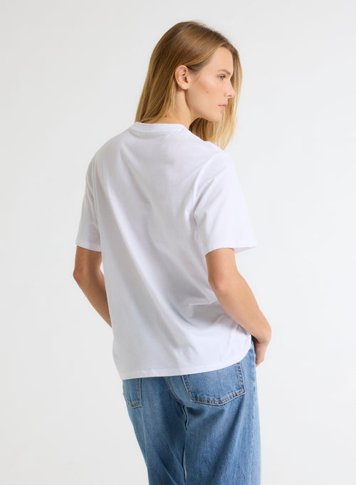 White T-shirt Round Neck Short Sleeve Organic Cotton / Recycled Cotton - MAJESTIC FILATURES