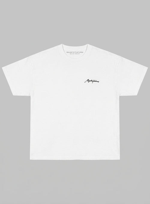 White Round Neck Short Sleeve T-shirt in Organic Cotton / Recycled Cotton - MAJESTIC FILATURES