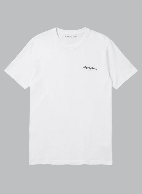 Camiseta blanca de cuello redondo y manga corta de algodón orgánico / algodón reciclado - MAJESTIC FILATURES
