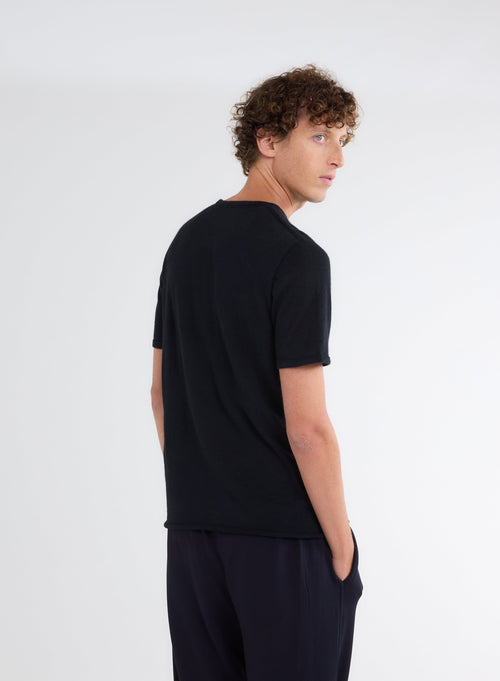 Cashmere short sleeve round neck t-shirt - MAJESTIC FILATURES