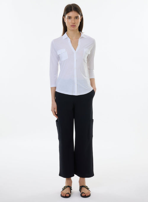 White Shirt 3/4 Sleeves - MAJESTIC FILATURES