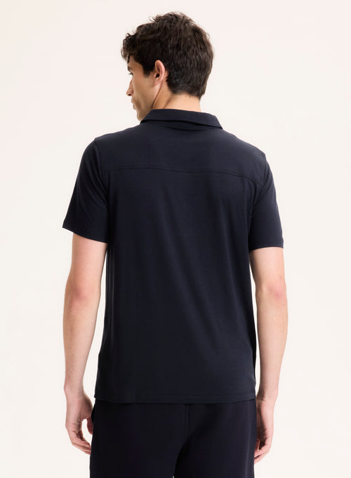 Polo Marine Manches Courtes en Lyocell, Tencel et Coton - MAJESTIC FILATURES