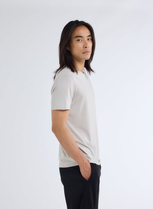 Navy T-shirt Round Neck Short Sleeves - MAJESTIC FILATURES