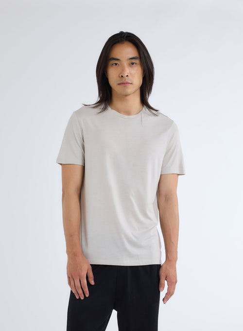 Navy T-shirt Round Neck Short Sleeves - MAJESTIC FILATURES