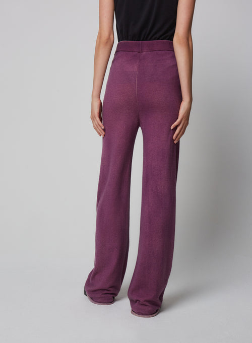 Purple cashmere pants - MAJESTIC FILATURES
