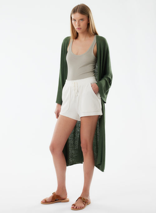 Gilet Vert Manches Kimono - MAJESTIC FILATURES