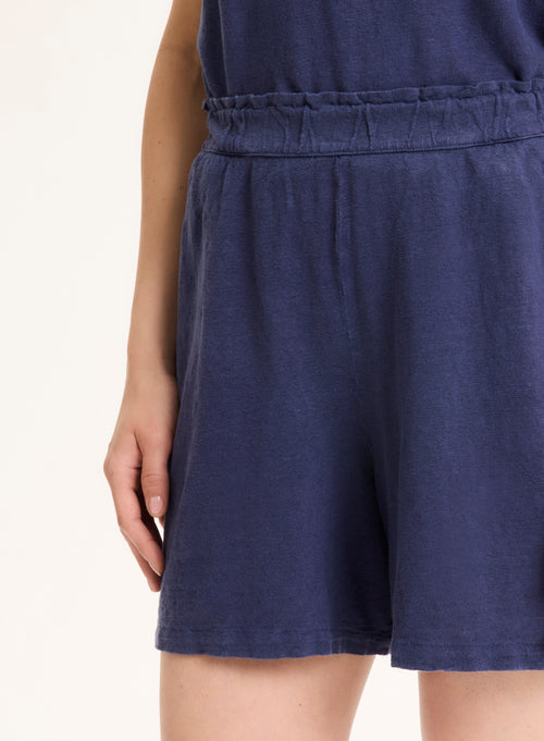 Blue Linen Shorts - MAJESTIC FILATURES