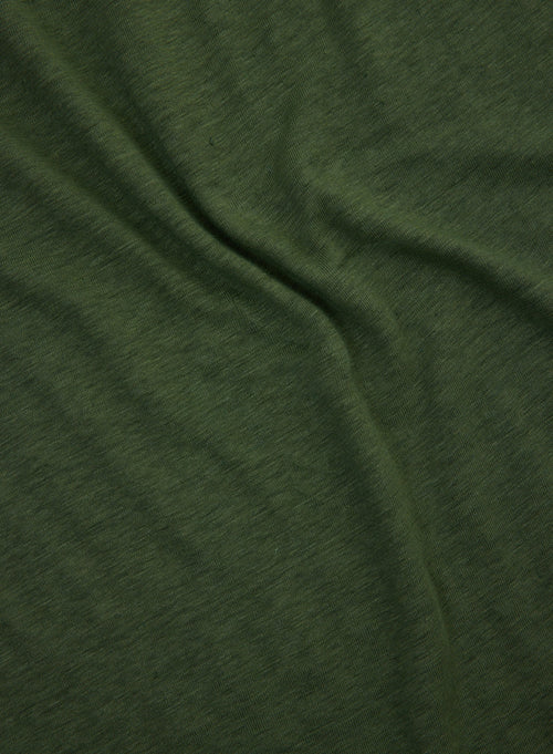 Green Dress 3/4 Sleeves V-Neck - MAJESTIC FILATURES