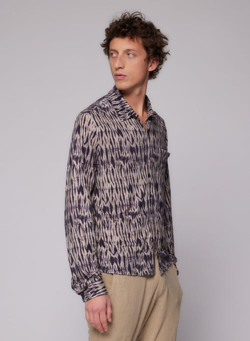 "Long Sleeve Shirt in Linen / Elastane" - MAJESTIC FILATURES