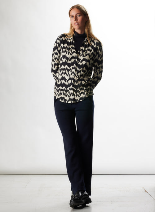 Camisa marina de manga larga - MAJESTIC FILATURES