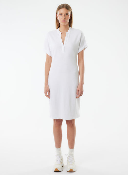 White Tunisian Dress Short Sleeves - MAJESTIC FILATURES