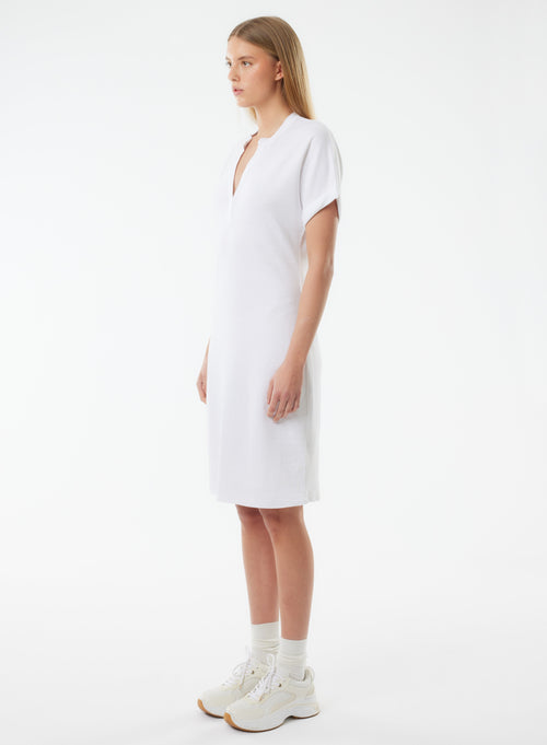 White Tunisian Dress Short Sleeves - MAJESTIC FILATURES