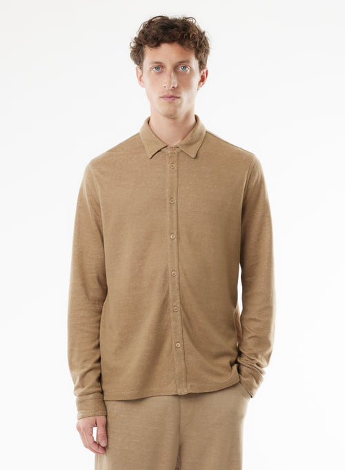 Beige Long Sleeve Shirt - MAJESTIC FILATURES