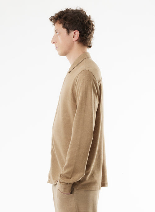 Beige Long Sleeve Shirt - MAJESTIC FILATURES