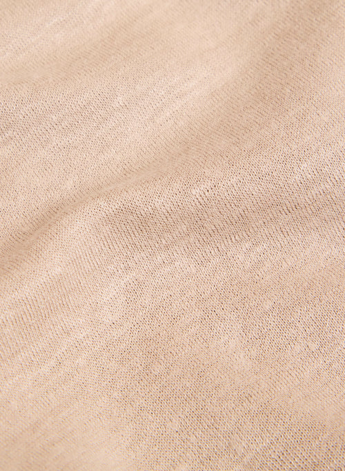 Cuello camisero beige Camisa de lino de manga larga / Algodón orgánico - MAJESTIC FILATURES