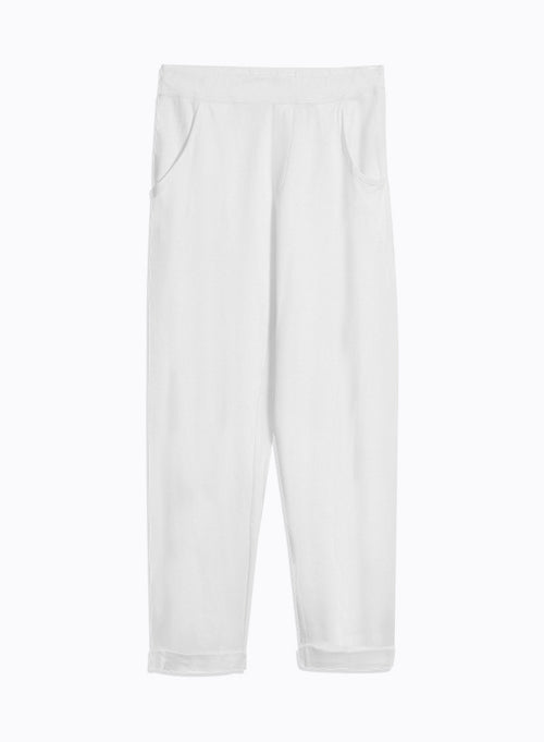 White Linen/Organic Cotton Pants - MAJESTIC FILATURES