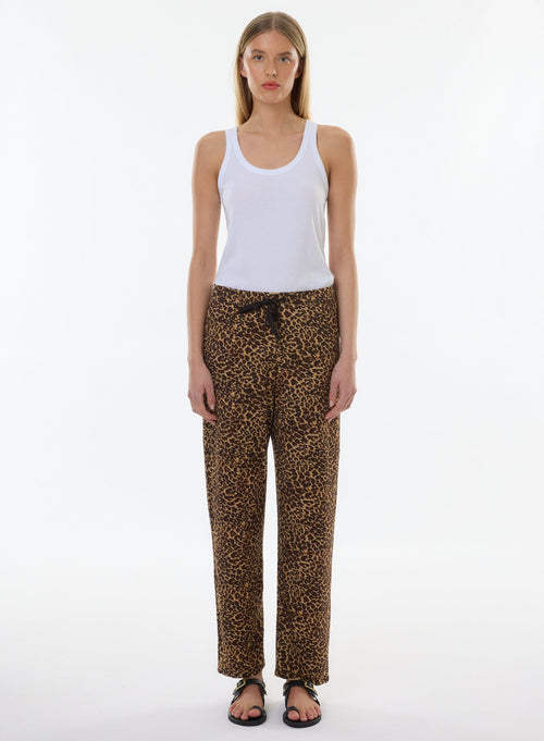 Pantalon Beige en Viscose / Lin / Elasthanne - MAJESTIC FILATURES