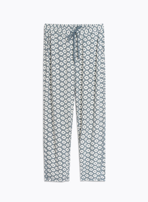 Blue Linen / Elastane Pants - MAJESTIC FILATURES