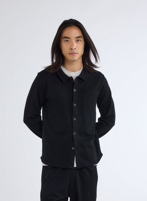 Black Long Sleeve Shirt - MAJESTIC FILATURES