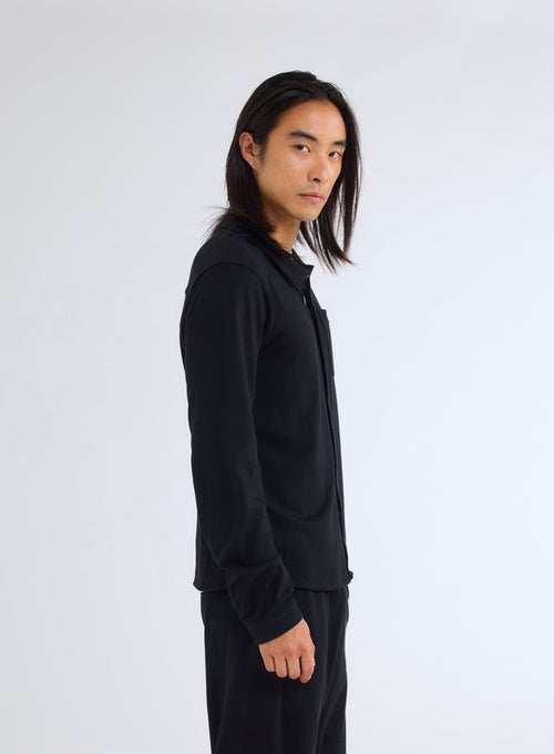 Black Long Sleeve Shirt - MAJESTIC FILATURES