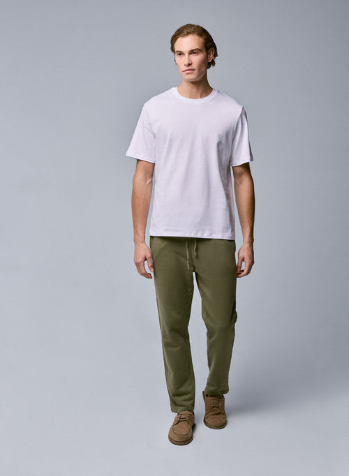 Camiseta Blanca Cuello Redondo Manga Corta en Algodón Orgánico - MAJESTIC FILATURES