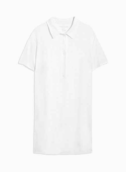 White Short Sleeve Shirt Dress - MAJESTIC FILATURES