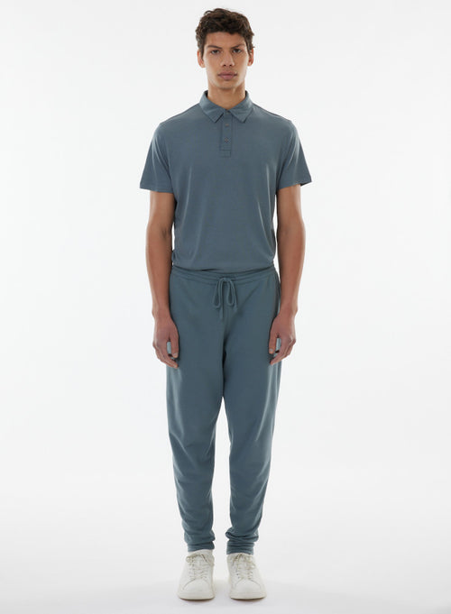 Blue Organic Cotton Pants - MAJESTIC FILATURES