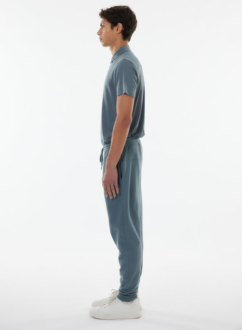 Blue Organic Cotton Pants - MAJESTIC FILATURES