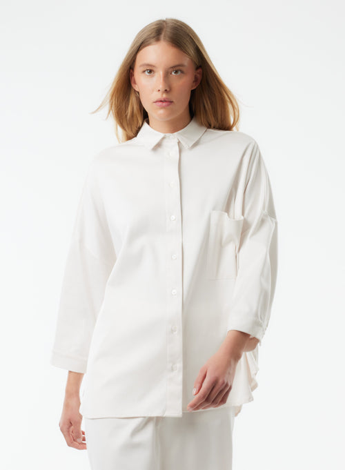 White Shirt 3/4 Sleeves - MAJESTIC FILATURES