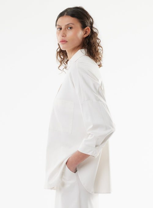 White Shirt 3/4 Sleeves - MAJESTIC FILATURES