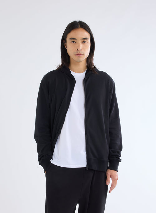 Black Hooded Long Sleeve Vest - MAJESTIC FILATURES