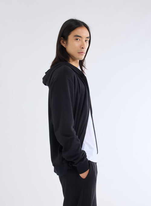 Black Hooded Long Sleeve Vest - MAJESTIC FILATURES