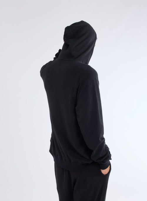 Black Hooded Long Sleeve Vest - MAJESTIC FILATURES