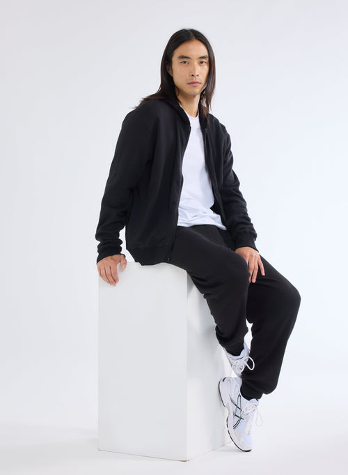 Black Hooded Long Sleeve Vest - MAJESTIC FILATURES