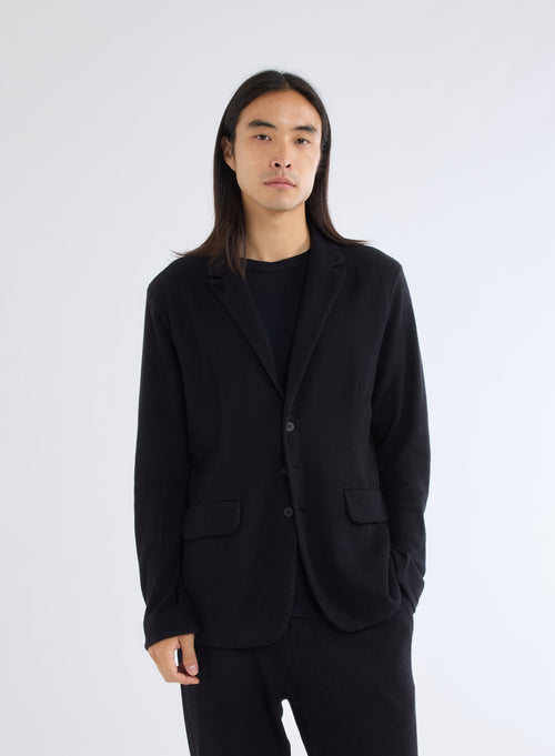 Black Long Sleeve Jacket - MAJESTIC FILATURES