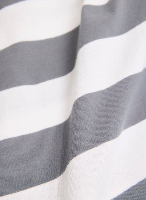 Camiseta gris de manga corta con cuello en V en algodón orgánico - MAJESTIC FILATURES