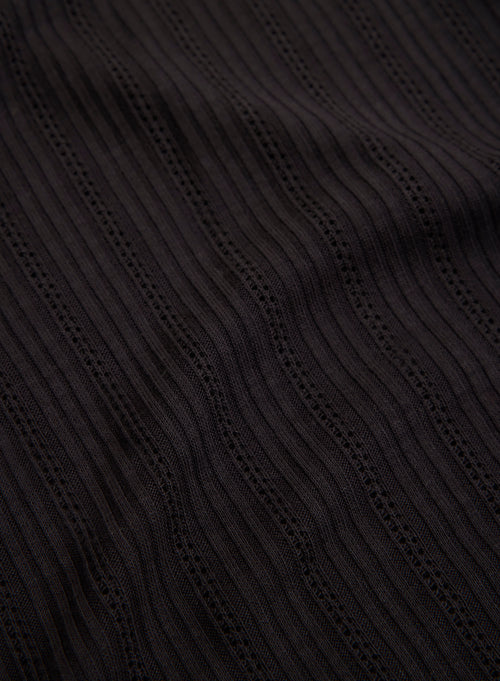 Marineblaues Kurzarm-T-Shirt mit Rundhalsausschnitt aus LYOCELL / TENCEL - MAJESTIC FILATURES