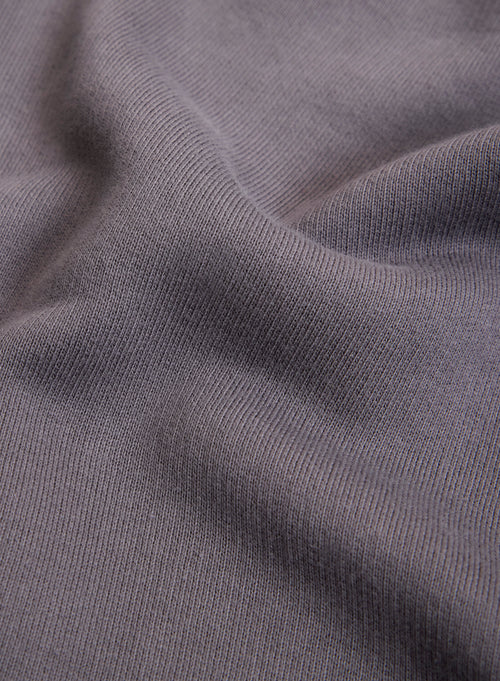 Cárdigan gris con cuello redondo de manga larga en algodón orgánico - MAJESTIC FILATURES