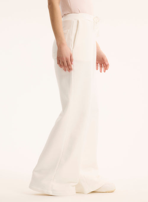 White organic cotton trousers - MAJESTIC FILATURES