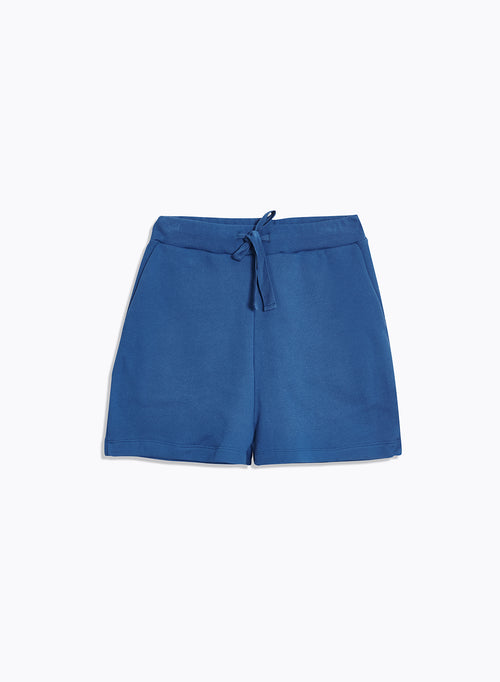 Pantalones cortos de algodón orgánico azul - MAJESTIC FILATURES